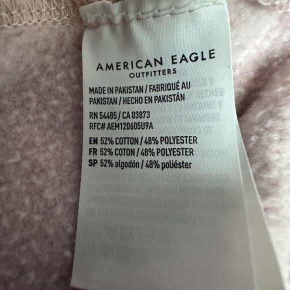 American Eagle Men’s Hoodie Super Soft Size M Pastel Pink Sweatshirt Pullover - Picture 6 of 8